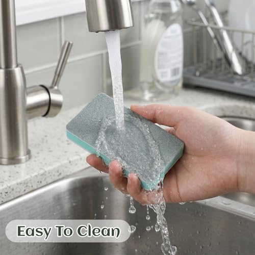 4 Pack Reusable Aquarium Cleaning Sponge to Clean Fish Tank, Double Sided Aquarium Sponge Cleaner for Glass, Non-Scratch, EVA