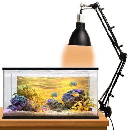 Reptile Lamp Stand,Adjustable Floor Lamp Stand, for Glass Container Metal Lighting Lamp Holder, Heating Floor Lamp Stand for Reptiles（Table Clamp Stand）