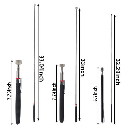 7 Pack Telescoping Magnetic Pickup Tool Set | 3Pcs Round and Square Inspection Mirror Telescoping with LED Lights, 4Pcs Magnet Stick Best Gadgets Gifts for Men - size: 7