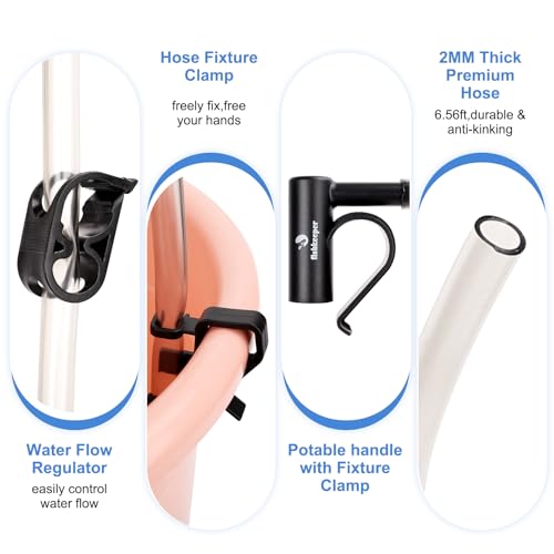 fishkeeper 4-in-1 Aquarium Siphon Gravel Cleaner, Quick & Strong Suction | Adjustable Water Flow and Length, Multifunction Fish Tank Vacuum Cleaning Kit for Water Changer, Sand Cleaner, Dirt Removal - size: Small