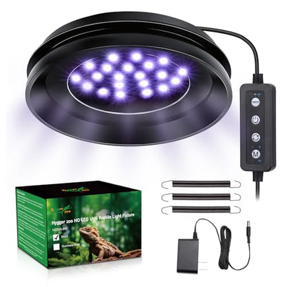 UVB Light for Reptiles with Dimming, LED UVB Light Bulb Fixture for Bearded Dragon Gecko Lizard Turtle Snake, Adjustable Brightness UVA UVB Lamp for Tropical & Desert Reptile Tank Accessories 6W Black - size: 6W-Balck