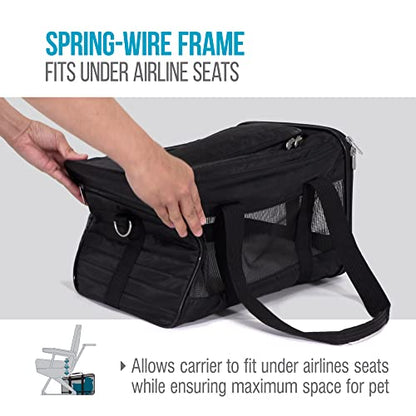 Sherpa Original Deluxe Travel Pet Carrier, Airline Approved & Guaranteed On Board - Black, Medium - size: 17.0"L x 11.0"W x 10.5"H