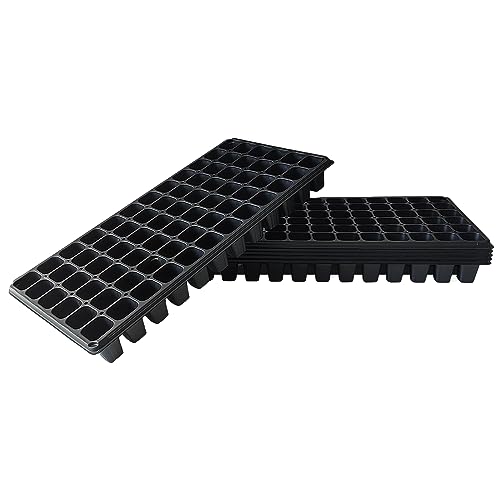 RooTrimmer Deep 72 Cell Seedling Trays, Thick Durable 72 Cell Plug Tray Big Cell Seed Trays for 1020 Flat Trays Germination (10-Pack, 21.25"×11", 2.36" Height, High) - color: Black, size: 72 Cells-Deep-10P