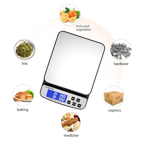Digital Shipping Scale 110 lbs x 0.1oz with Hold/Counting Function/Tare,Stainless Steel Platform Small Mail Scale for Package,Postal,Food,Postage,Offices and Kitchen