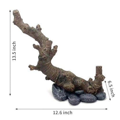 Large Resin Reptile Decor Branch, Reptile Tank Accessories for Terrarium Tree Trunk Ornament Gecko Frog Chameleon Spider Snake Lizard Bearded Dragons