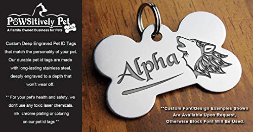 DEEP Engraved Premium Dog & Cat ID Tag – Personalized, Stainless Steel, Long-Lasting Durability - Rectangle 7/8" x1-1/4 - style: RECTANGLE 7/8"x1-1/4" (1-Side Engraving)