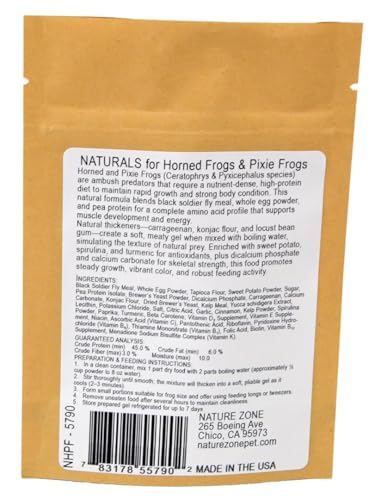 Nature Zone Naturals Horned Frog Food & Pixie Frog Food for Juvenile & Adult Frogs 2 oz