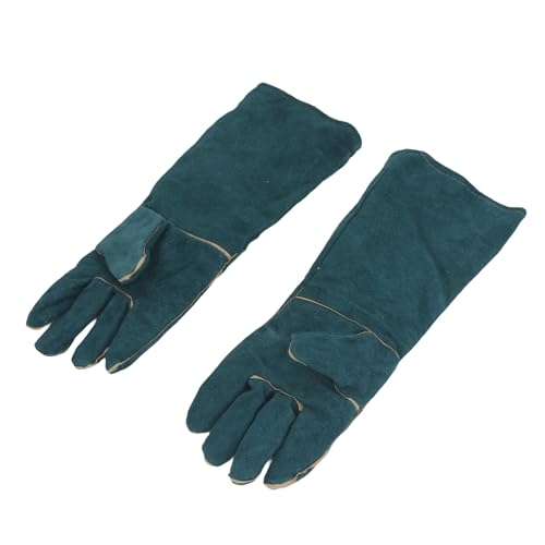 Focket Animal Handling Gloves, Thick Soft Cowhide Puncture Proof with PU Leather Lining for Cat Dog Snake Reptile