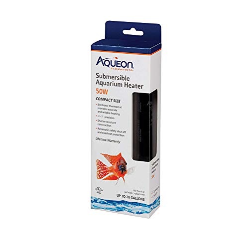 Aqueon Submersible Aquarium Heater, 50 Watts, Up to 20 Gallons - size: 50 Watts, Up to 20 Gallons