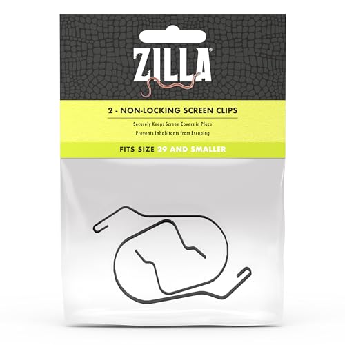 Zilla Reptile Terrarium Fresh Air Screen Non-Locking Clips, 6 Pack, Small - size: Small (Pack of 3)