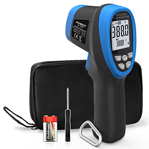 AIOMEST AI-1800 Digital Pyrometer DS 50:1, Touchless Infrared Thermometer Gun for High Temperature Non Contact Measuring -58~3,272℉,Handheld IR Laser Gauge for HVAC Kiln Cooking (NOT for Human Temp)