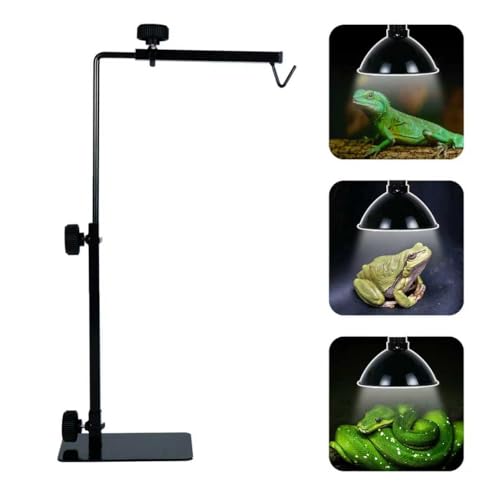 16.6-31 inch Reptile Lamp Stand, Adjustable Domes Heat Lamp Metal Bracket Floor Light Holder for Reptile Terrarium Lighting Heating Light and Dome lampshade.