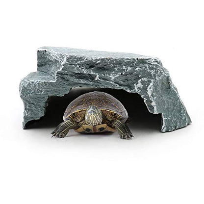 MINYULUA Reptile Cave Resin Hiding Habitatfor Small Reptiles | Aquarium Fish Hideout Shelter for Lizards, Made of Resin, Decor Ornament, Sturdy and Durability, Easy to Clean
