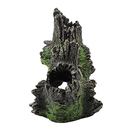 Aquarium Driftwood Decoration Artificial Resin Tree Trunk for Fish Tank Ornaments, Terrarium Vivarium Reptile Cave Hide Aquatic Decoration (ST-004B) - size: ST-004B