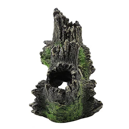 Aquarium Driftwood Decoration Artificial Resin Tree Trunk for Fish Tank Ornaments, Terrarium Vivarium Reptile Cave Hide Aquatic Decoration (ST-004B) - size: ST-004B