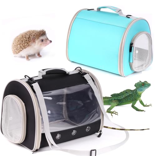 Small Animal Travel Backpack Carrier,Portable Bearded Dragon Bag for Sugar Glider,Hedgehog,Rat,Bunny,Rat,Outdoor Used (Green, Carrier L+ I Leash) - color: Green