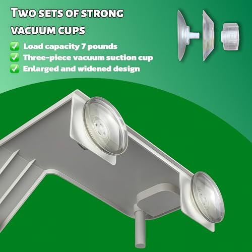 Turtle Basking Platform Stable Suction Cup Mounted Basking Platform with Support Base & Feeding Area for Turtle Tank Accessories Setups - color: White, size: Large