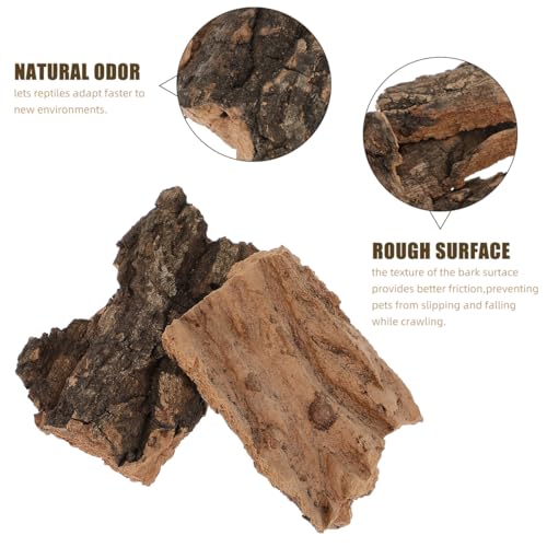 Zerodeko Reptile Cork Bark Decor 10Pc Tree Bark for Reptile Lizard Climbing Turtle Basking Platform Terrarium Decorations 3.93 X 3.54 X 0.19 in for Lizards Spiders Hamster