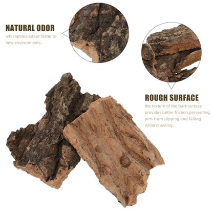 Zerodeko Reptile Cork Bark Decor 10Pc Tree Bark for Reptile Lizard Climbing Turtle Basking Platform Terrarium Decorations 3.93 X 3.54 X 0.19 in for Lizards Spiders Hamster