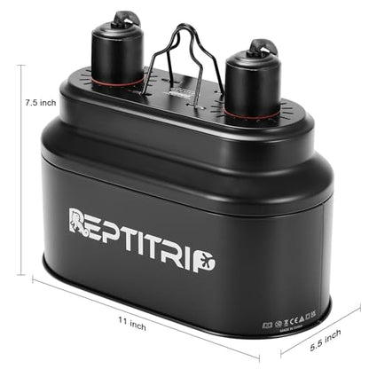 Dual Reptile Light Fixture with 100W Daytime Heat & UVB 10.0 Reptile Bulb, 2 Independent Switches, Reptile UVA UVB Heat Combo Pack - size: ST3