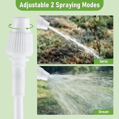 Qualirey Battery Powered Sprayer Wand, 38mm Cap for 1 Gallon Jugs | Electric Spray Nozzle with Hose and Holster, for Weed Killer, Pest Control and Garden Treatments - color: Black