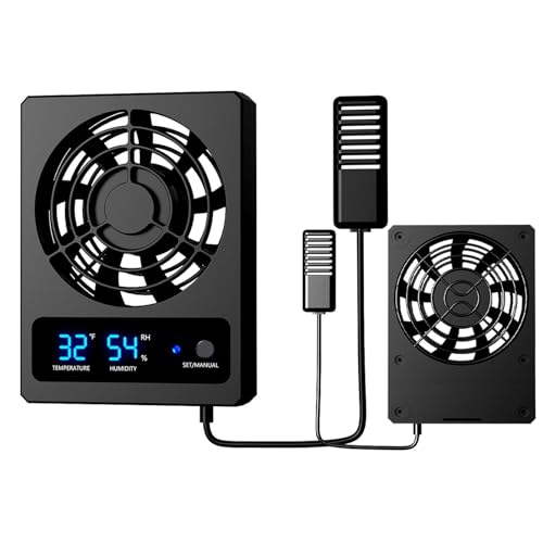 Reptile Cooling Fan Low Noise Efficient Vent Fan | Cooling Fan for Reptile Tank for Reptiles, Snakes, Rainforest Terrariums, Vivariums, Dragons, Lizards - size: A: (℉)