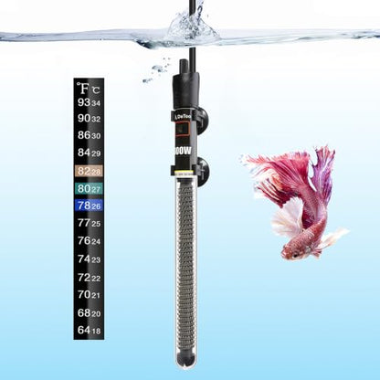 DaToo Mini Aquarium Heater 300W Small Fish Tank Heater 300 Watt with Free Thermometer Sticker(300W) - size: 300W