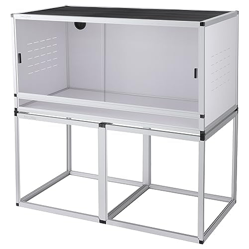 Reptile Enclosure Stand Bundle: Elevate Your Habitat - Includes Stand and Extra Enclosure for a Complete Elevated Setup 40 inches Width - color: White, size: S-40''-Stand with enclosure