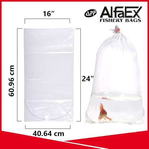 Fishery Bags 16 Inches Leak Proof Rounded Bottom Corners Clear Plastic Fish Bags for Marine and Tropical Fish Transport. (16" x 24" / 500 Pack / 2.5 Mil) - size: 16" x 24" / 500 Pack / 2.5 Mil