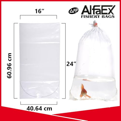 Fishery Bags 16 Inches Leak Proof Rounded Bottom Corners Clear Plastic Fish Bags for Marine and Tropical Fish Transport. (16" x 24" / 500 Pack / 2.5 Mil) - size: 16" x 24" / 500 Pack / 2.5 Mil