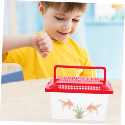 Mipcase Portable Fish Tank Breathable Lid Handheld Turtle Box for Transporting Pets Includes Leakproof Design for Safe Aquatic and Reptile Habitats