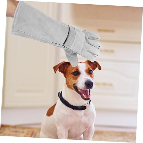 Mipcase 1 Pair Pet Handling Gloves Protective Gloves for Grooming Welding and Feeding Dogs Cats Birds and Reptiles Flexible Design for Safety and Versatility