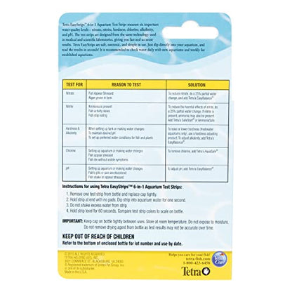 Tetra EasyStrips 6-in-1 Aquarium Test Strips, 400 Pack | Monitors Nitrates, Nitrites, Hardness, Chlorine, Alkalinity & Ph In Fresh Or Saltwater - size: 25 Count (Pack of 16)