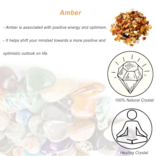 Erliway 7-9mm Amber Healing Crystal Chips for Crafts, 100g | Natural Crushed Crystal Stones Tumbled Chips for Vase Filler Aquarium Gravel, Meditation Chakra Balancing, Candle DIY Making - color: Amber