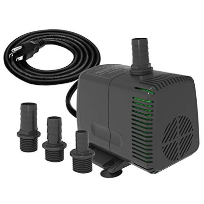 Submersible Water Pump 880GPH Pond Pump for Fountains | 10ft Lift, 9.8ft Power Cord, Ultra Quiet, Over Heating Protection for Pond, Fountain, Hydroponic, waterfall, Aquarium - size: 880GPH fixed flow