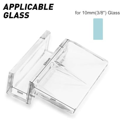 LINLAN 3/8-inch 12 Pieces Aquarium Cover Bracket, Fish Tank Lid Clips Acrylic Aquarium Cover Clip Support Holder, for Rimless Aquariums - size: Fits 3/8" Glass