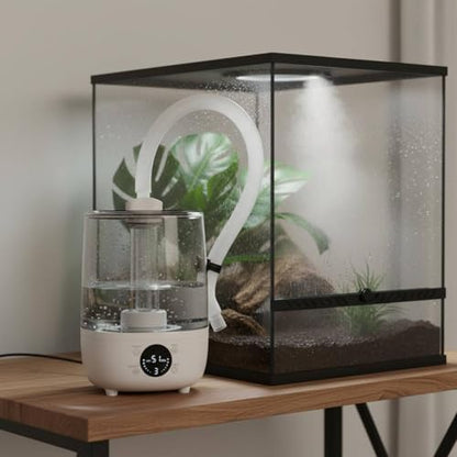 Reptile Humidifier Quiet Reptile Digital Control Panel Terrarium Humidifier, Black - color: Black