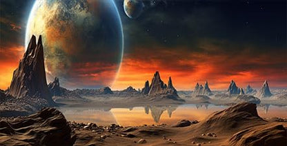30X12IN Cosmic Aquarium Background, Cool Parallel Space Themed Fish Tank Background, Tropical Desert Terrarium Background with 8 EVA Double-Sided Tape - color: Outer Space, size: 30X12in/75X30cm