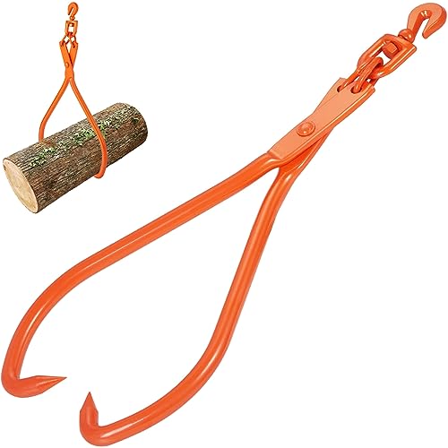 VEVOR Heavy Duty Rotating Steel Lumber Skidding Tongs, 32 inch 2 Claw Log Lifting Tongs, 1543 lbs/700 kg Loading Capacity - style: 32in-Swivel