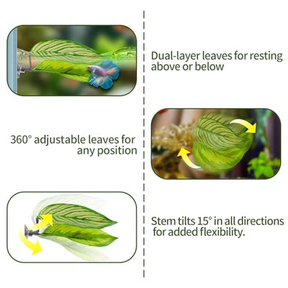 5PCS Betta Hammock & Fish Toys Set, Soft Aquarium Decor Plastic Plants that Won’t Damage Fishtail, Acrylic Tube Tunnel for Betta Fish Tank Decorations, Aquarium Hideout with Spare Suction Cups
