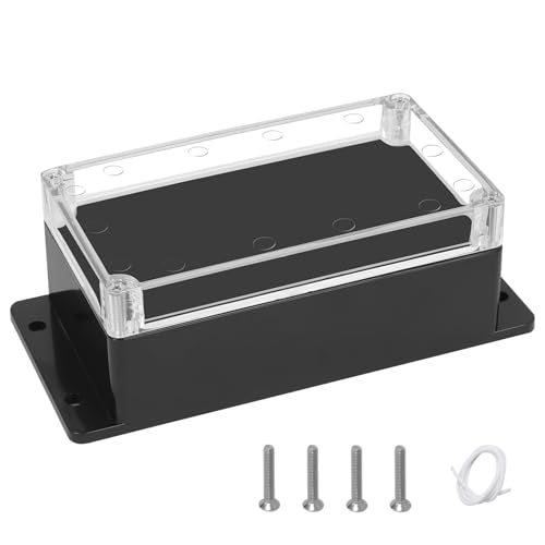 Project Box IP65 Waterproof ABS Plastic Electrical Junction Box with Clear Cover Enclosure with Fixed Ear, Black 6.2"x 3.5"x 2.5"(158x90x64mm)(Pack of 1) - color: 1 pack, size: 6.2"x 3.5"x 2.5"