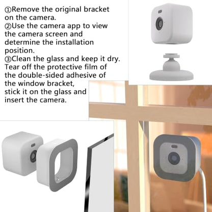 Window Mount for Blink Mini 2K+ / Mini Indoor Camera | Blink Camera Window Mount for Indoor/Outdoor Monitoring , No Reflection , No-Drill , Through Glass Use Blink Indoor Camera