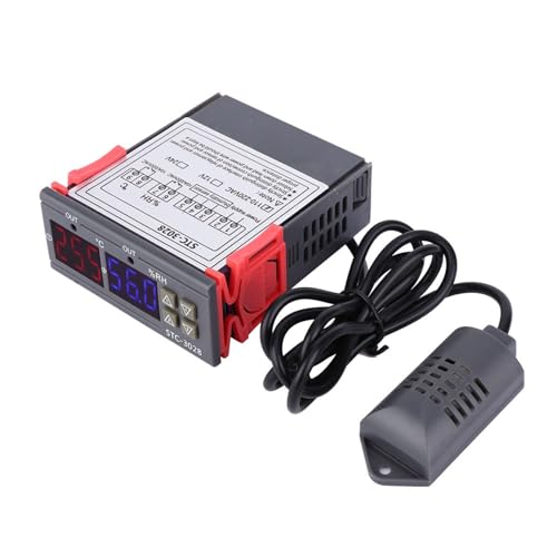 Haofy Temperature Controller 1°C Accuracy STC 3028 - Digital Thermostat Auto Cooling Heating for Home Brewing Reptile Incubation Fermentation with Large Screen Display (110~240VAC) - size: 110~240VAC