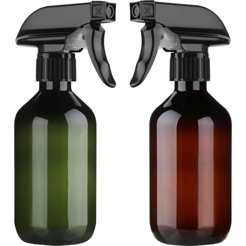 Arkeiliy 2-Pack Leakproof Spray Bottles (300ml/10oz) - Adjustable Nozzle for Fine Mist & Jet Stream | Premium Refillable Plastic Bottles for Hair Styling, Plant Misting, Cleaning Solutions (B+G) - color: B+G
