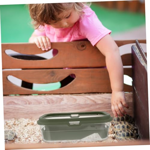SUPVOX Plastic Multi-Purpose Tortoise Feeding Tank Terrace Large Tortoise Habitat for Home Use Easy Cleaning Design Feeding Box for Turtles and Amphibians