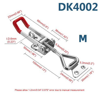 2PC 304 Stainless Steel Adjustable Lever Handle Lock Hasp Cabinet Box Latches Quick Release Toggle Latch Clamp Clasp Toolbox Case Hasp Hardware With Screws (Medium) - size: Medium