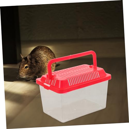 Portable Fish Tank 5.1X3.5X5.1 Inch - Handheld Aquarium Transparent Turtle Box - Plastic Pet Hamster Carrier Travel Reptile Terrarium Random Color