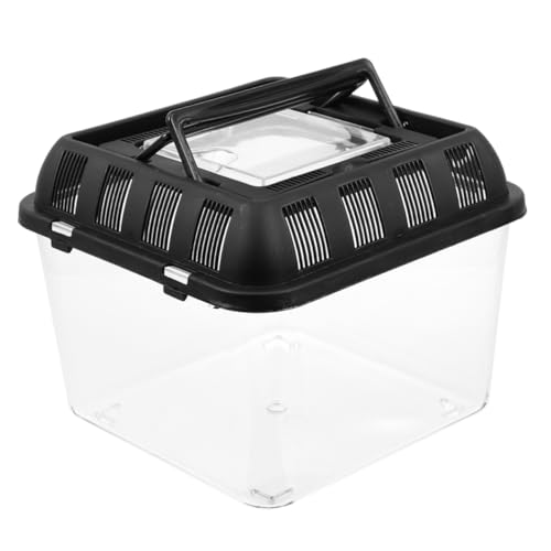 POPETPOP Reptile Breeding Box Handle Turtle Transport Container Practical PET Display Tank for Turtles Snakes and Geckos Sturdy and Easy to Clean