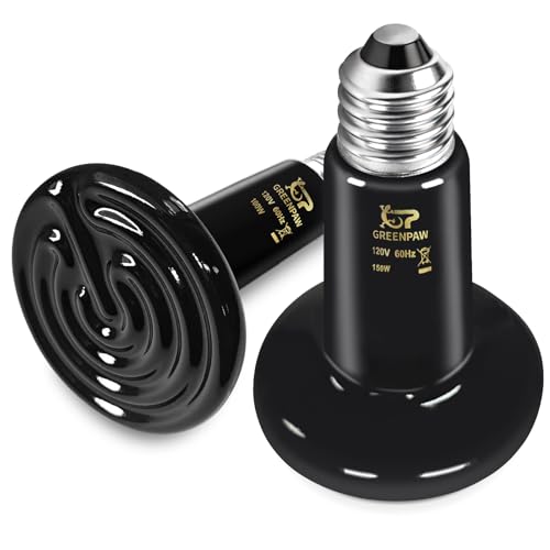 Ceramic Heat Emitter 2 Pack, 100W and 150W Reptile Heat Lamp, Heat Bulb for Lizards Bearded Dragons Snakes Turtles and Chickens - size: 100 & 150