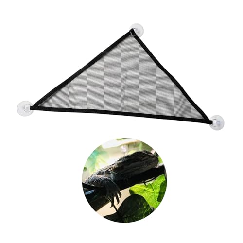 2PCS 13 Inch Climbing Nets with Suction Cups Black Breathable Mesh Reptile Hammock Pet Supplies